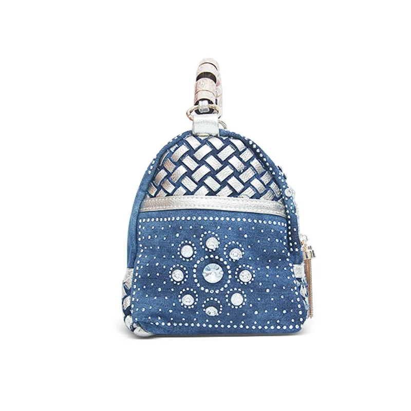 

Ougger Small Women Handbags Shoulder Bags Vintage Style Silver PU Pillow Bag with Diamonds for Banquet
