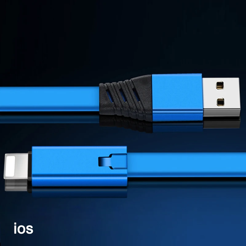 NOHON регенерирующий USB кабель для iPhone Xs Max XR USB C многоразовый кабель для быстрой зарядки для samsung huawei type C кабель Micro USB кабель - Цвет: Blue For Apple