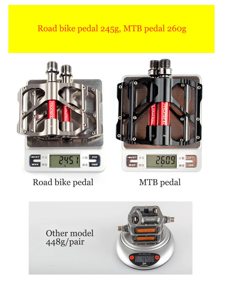 6 bestgia 245g Cr-Mo Axle Ultra-light Pedals for Bicycle CNC Magnesium Alloy Mountain Bike Pedals Road MTB 6 Bearings Alloy Body Black pedal de bicicleta