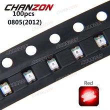 100 шт. SMD СВЕТОДИОДНЫЙ 0805(2012) Красный Ультра яркий светильник светодиод светодиодный светильник 620-625nm SMT светодиодный чип бусины компоненты электроники
