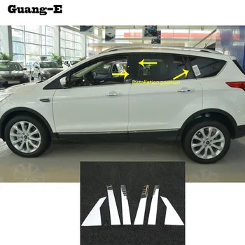 

Car Body Cover Stick Stainless Steel Glass Window Garnish Pillar Middle Column Trim For Ford Kuga Escape 2013 2014 2015 2016