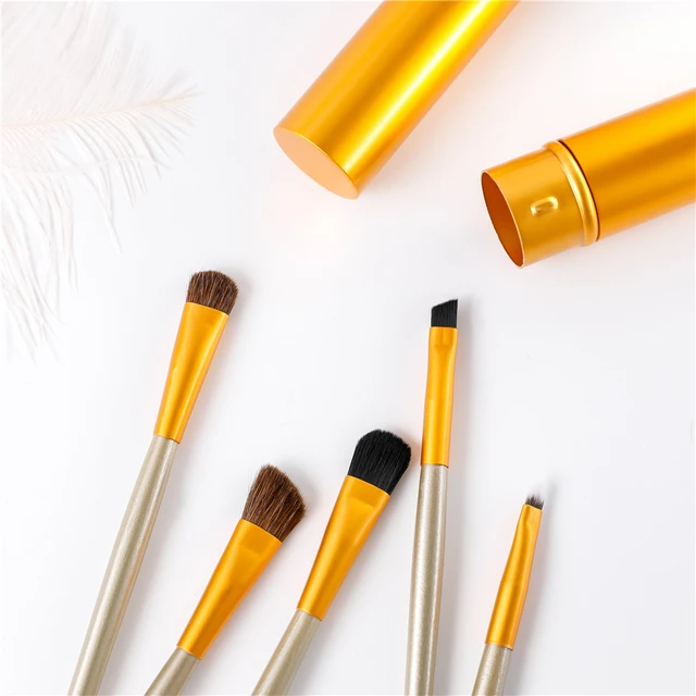 BBL 5pcs Travel Portable Mini Eye Makeup Brushes Set Reals Eyeshadow Eyeliner Eyebrow Brush Lip Make Up Brushes kit Professional -