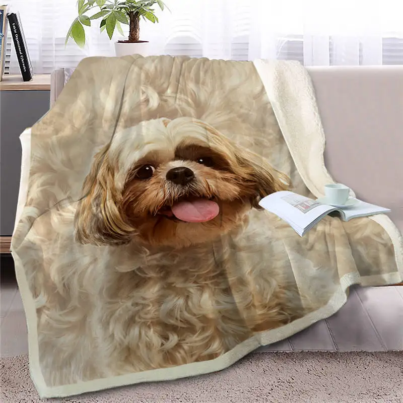 BlessLiving English Cocker Spaniel Sherpa Bed Blanket 3D Animal Dog Throw Blanket Soft Plush Bedspreads Bedding 150x200 Dropship - Цвет: Dog2