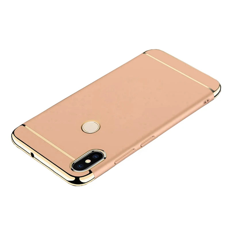 Mi xed цветной чехол для телефона для Xiaomi mi 8 mi 8 Lite задняя крышка модный прошитый матовый жесткий пластик Защитный корпус Coque Fundas - Цвет: Gold-3in1