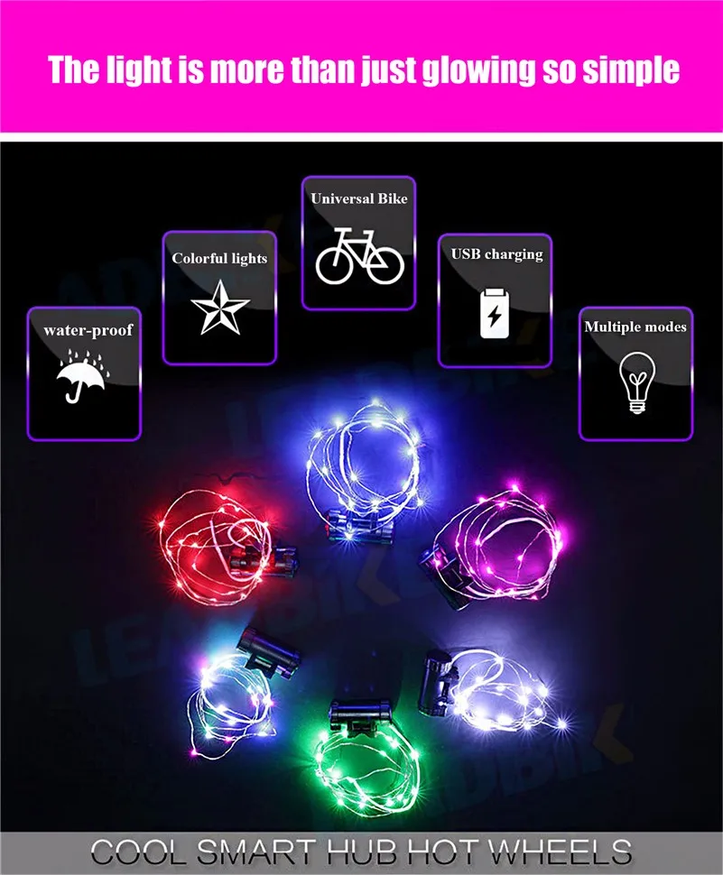Excellent WEST BIKING Waterproof 18 LED Mountain Bike Bicycle Wheel Spoke Light USB Charging 2.2M Bike Light Road Cycling Lamp Light 1 Pcs 29