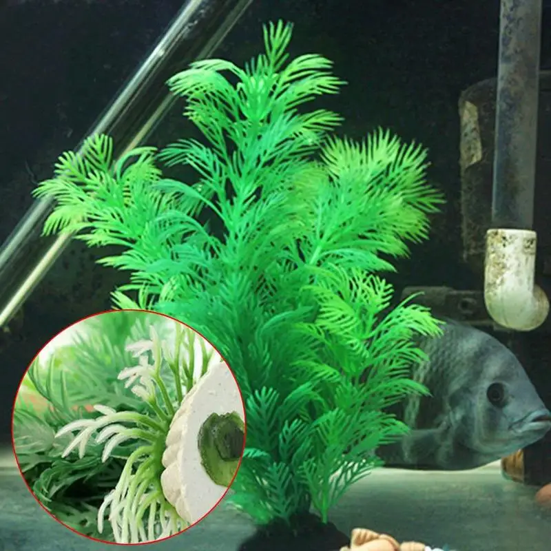 Искусственные подводные растения для аквариума, украшения для аквариума, зеленые, фиолетовые, для просмотра водной травы, для аквариума, искусственные растения для декора