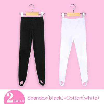 Белые балетные колготки; брюки со штрипками для девочек; леггинсы; детские колготки для танцев; 2 предмета; черные брюки со штрипками для женщин - Цвет: Mixed Fabric Combo
