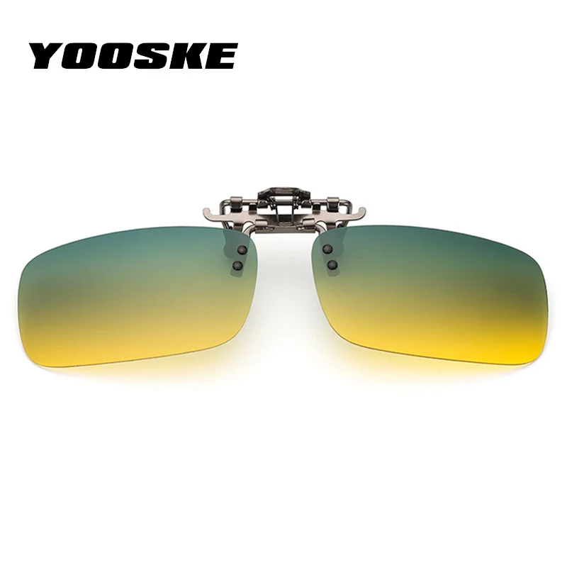 

YOOSKE Day and Night Vision Goggles Glasses Men Women Polarized Clip on Sunglasses Clip up Myopia Eyeglasses Frameless UV400