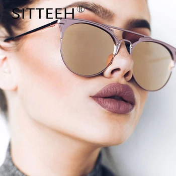 Luxury Round Sunglasses Women Cat Eye Sunglasses For Women