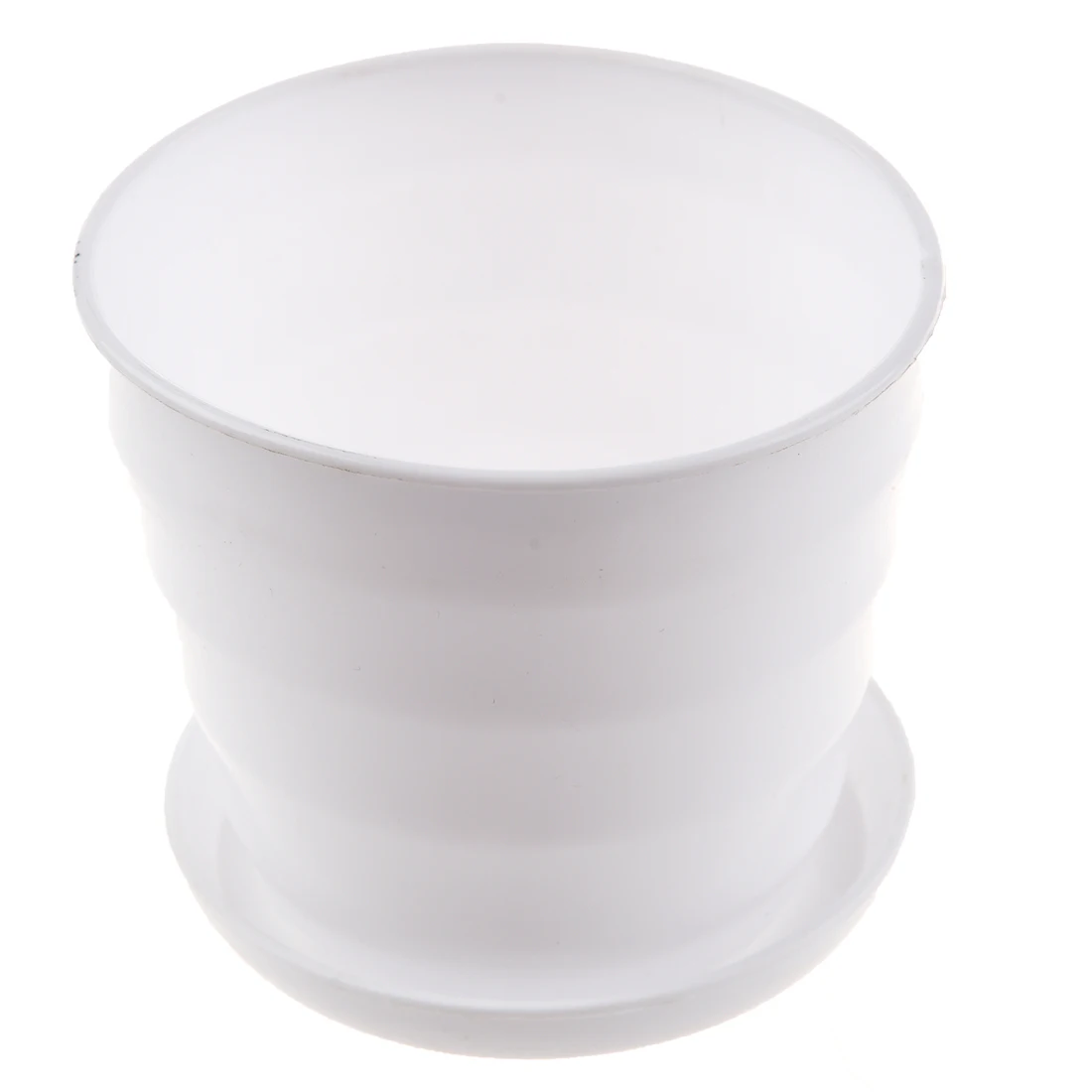 

Plastic Round Flower Plant Pot Planter Holder With Tray Home Office Garden Decor White