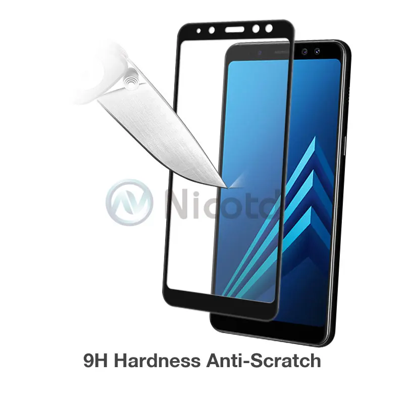 Новинка 9D полное покрытие закаленное стекло для Samsung Galaxy A8 Plus 2018 Защита экрана