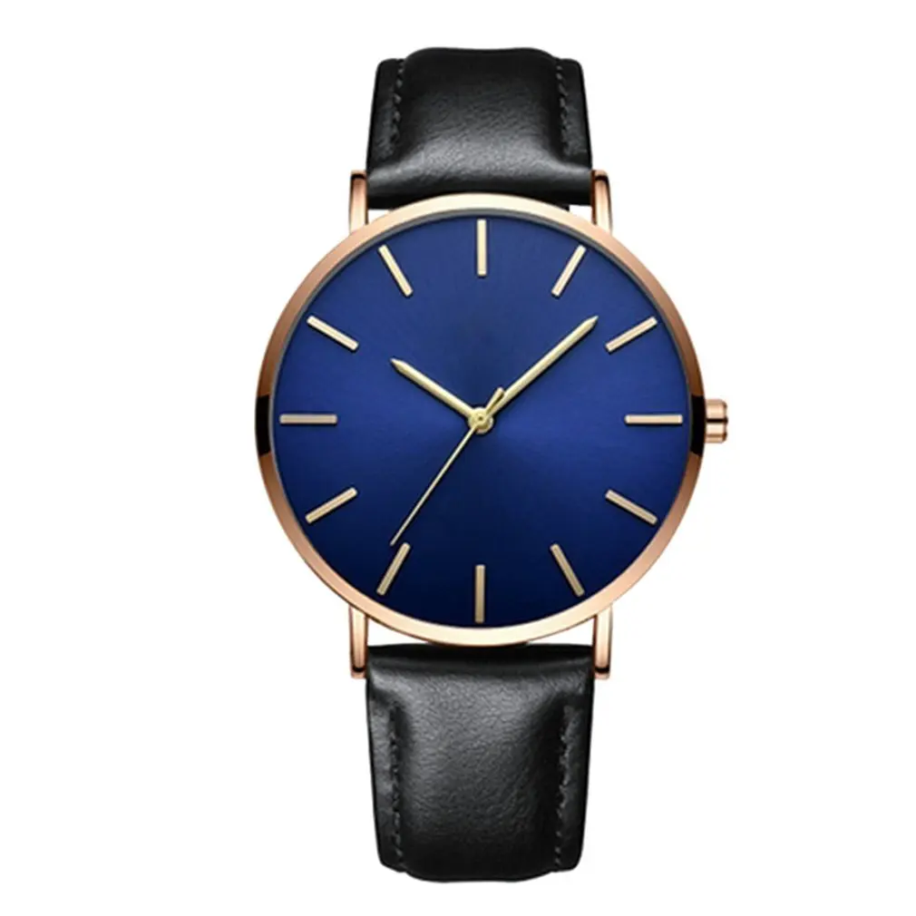 

Men's Business Quartz Watches PU Leather Strap Simple Casual Analog Wrist-Watch Fashionable Popular 5Colors Unisex Ladies Simple