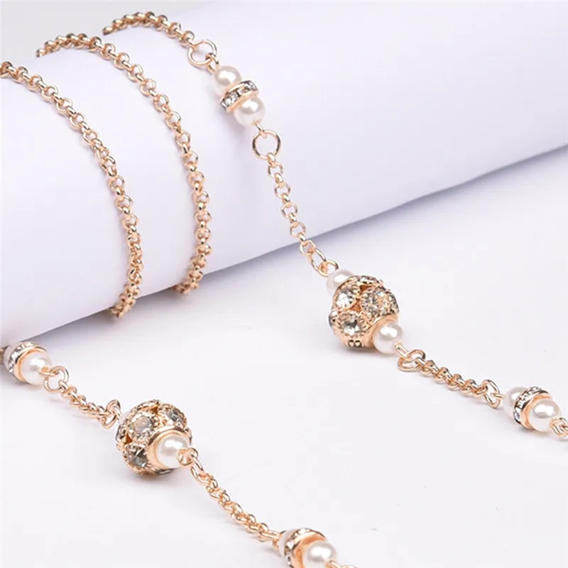 

Imixlot Creative Simple Women Eyeglass Chain Imitation Pearl Beaded Metal Sunglasses Cords Reading Glasses Lanyard Hold Strap