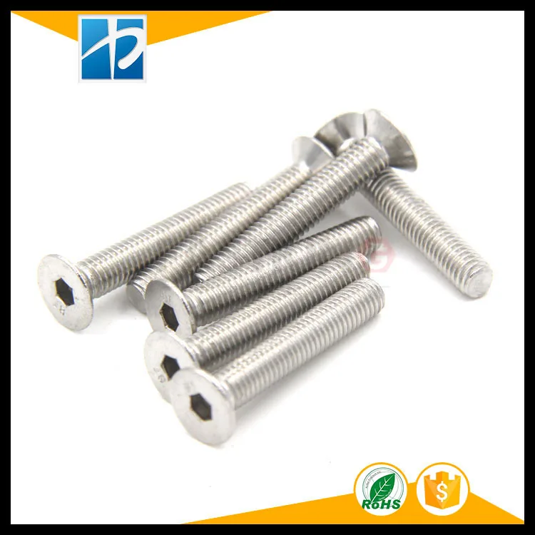 

(10 pc/lot) M8*L =10-100mm DIN7991 Stainless Steel A2 Hex socket flat head countersunk toy CSK screw