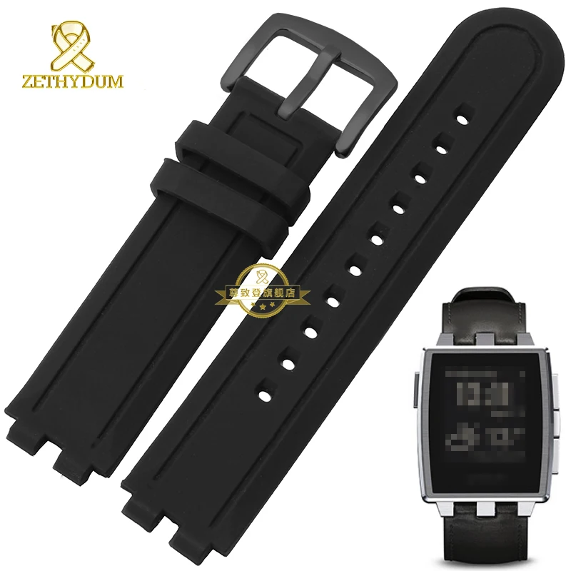 Silicone rubber watchband waterproof Convex width 22mm smart bracelet