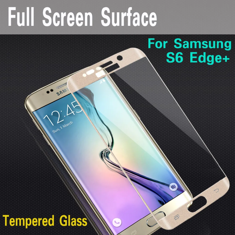 Mocolo for Samsung Galaxy S6 Edge Plus(S6 Edge+) Protection Tempered Glass Screen Protector Full Cover 3D Black,White,Gold,Clear