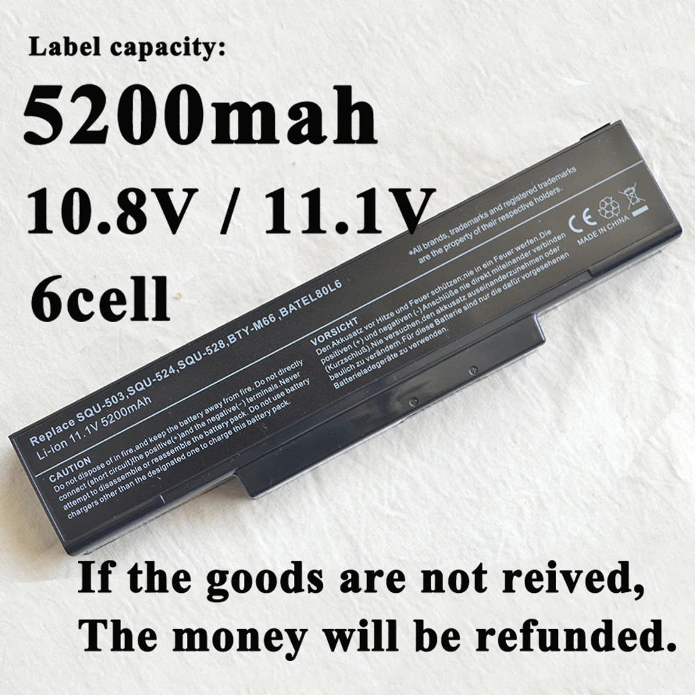 

Laptop Battery For LG/Asus ED500 M740BAT-6 M660BAT-6 M660NBAT-6 SQU-524 SQU-526 SQU-528 SQU-529 SQU-718 BTY-M66 BTY-M67 BTY-M68