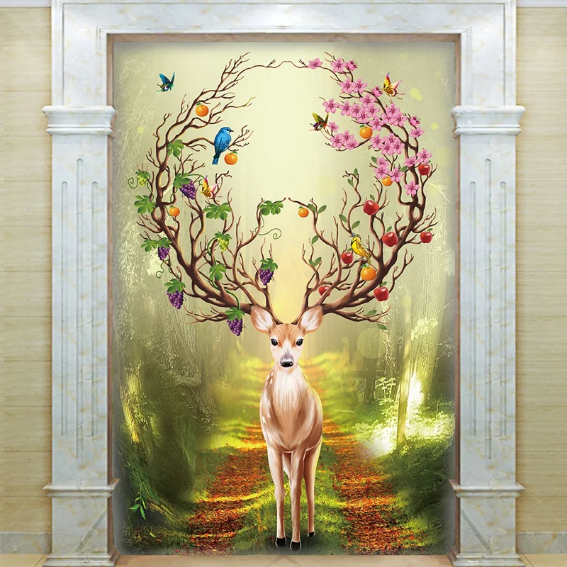 

QIANZEHUI,DIY Diamond Embroidery,Round Diamond Phantom dream elk Full rhinestone Diamond painting cross stitch,needlework