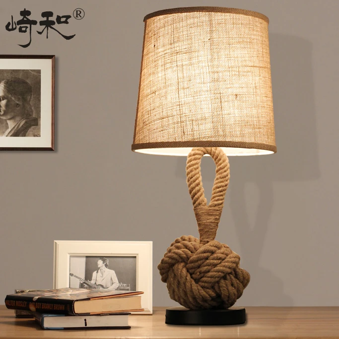 rope table lamps led bedroom lamps bedside vintage industrial table lamp lamparas de mesa lamparas vintage mesa