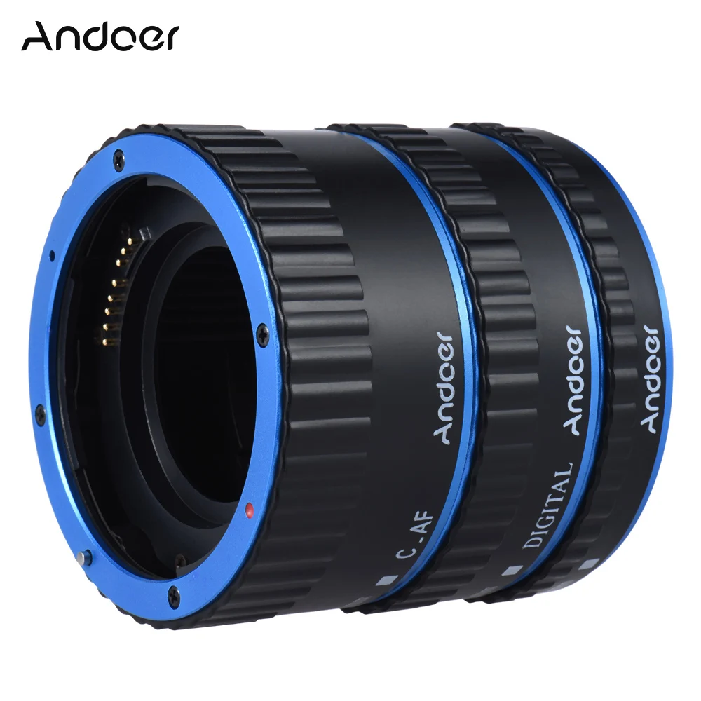 Andoer цветное металлическое TTL Автофокус AF макро Удлинительное Кольцо для Canon EOS EF S