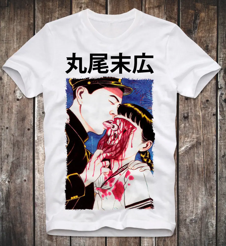 Tshirt Homme 2019 New Sleeve Harajuku Top Eyeball Lick Suehiro Maruo Cult Giappone Anime Giapponese Manga Horror Auge Band Shirts