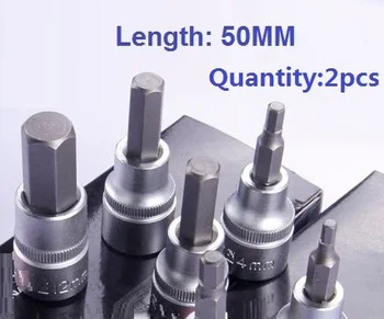 

2pcs Length: 50MM inch unit 3/8" hexagon socket ratchet wrench head hex sleeve torque spanner head auto truck repairing hand