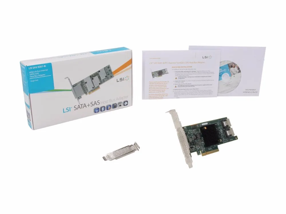  RaidStorage Avago LSI SAS 9207-8I LSISAS2308-IT B 8 port HBA JBOD SFF8087 6 gb PCI-E 30X8 Controlle