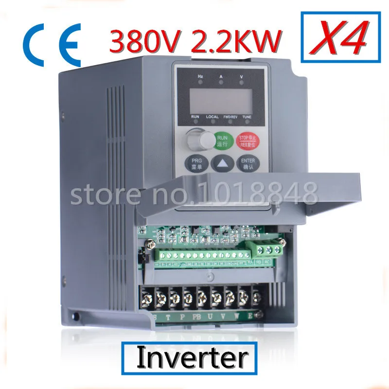 4pcs/Lot 380V 2.2kw 5.1a Frequency Drive Inverter  CNC Driver CNC Spindle motor Speed control,Vector converter