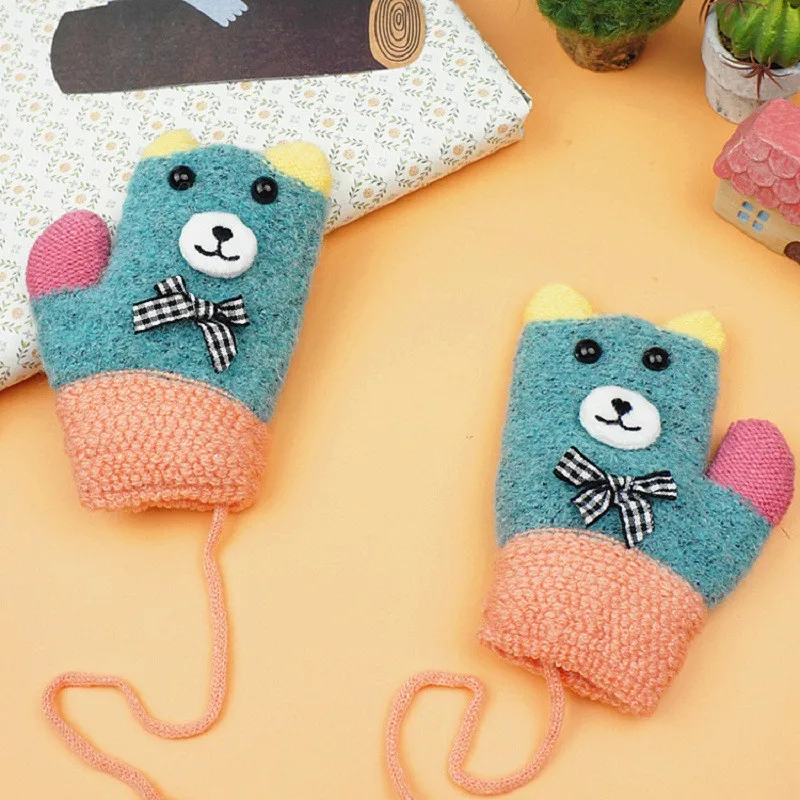 Cute Cartoon Winter Warm Gloves for Baby Kids Children Girl Mittens Warm Baby Girl Boy Winter Gloves Children Warm Gloves  (1)
