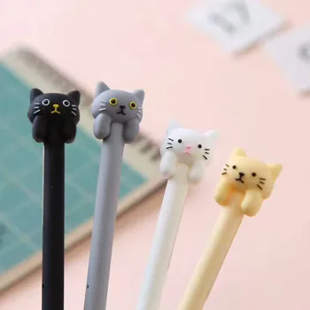 

4pcs/lot Kawaii Cat Gel Pen Cute Pens for Writing for Kids Stationery Office stylo School Supplies