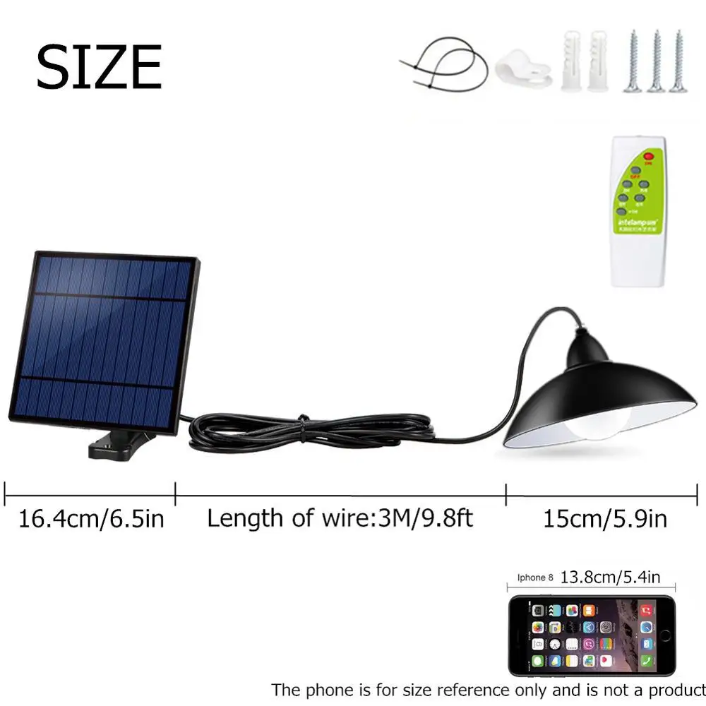 Chandelier Solar LED Light With Remote Control Solar Lamp Retro Lampshade Bulb Solar Panel 9.8ft Cord Outdoor Solar Garden Light