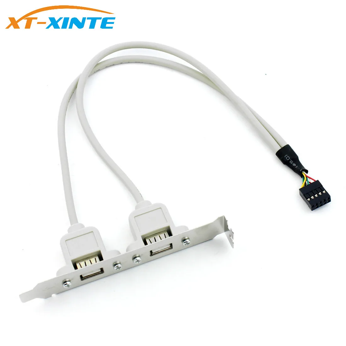 

2 Port USB 2.0 Hub to 9 Pin Header Bracket Extension Cable Adapter USB Connector for Computer Rear Panel Motherboard MainBoard