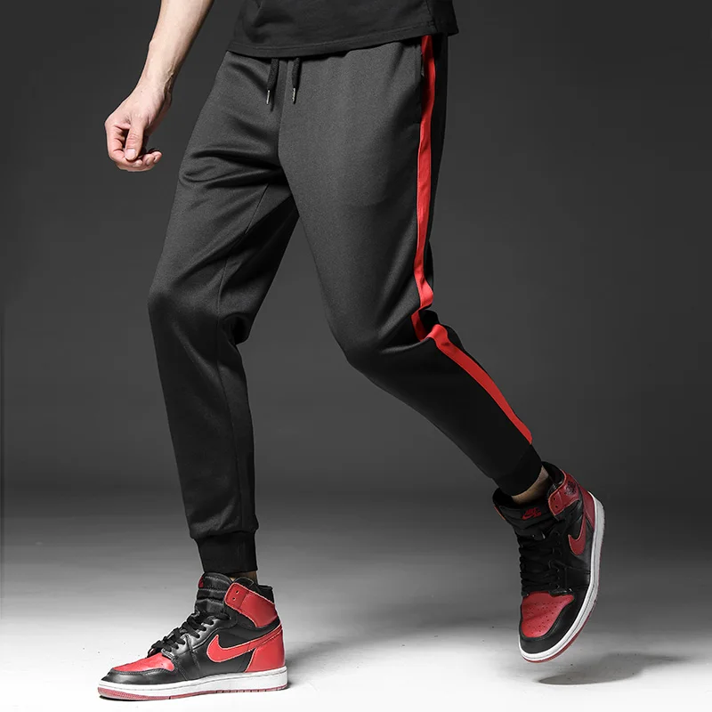

Hip Hop High Street Brand Spring 2019 Casual Pants Men Sweat Pants Stripe Male Cotton Sportswear Casual Trousers Straight Pants