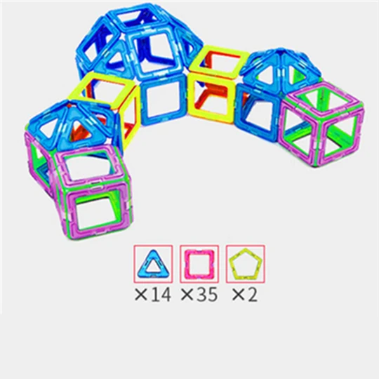Магнитный конструктор стандартного размера, детские развивающие игрушки из АБС-пластика, креативные кубики, магнитные строительные блоки - Цвет: set 17