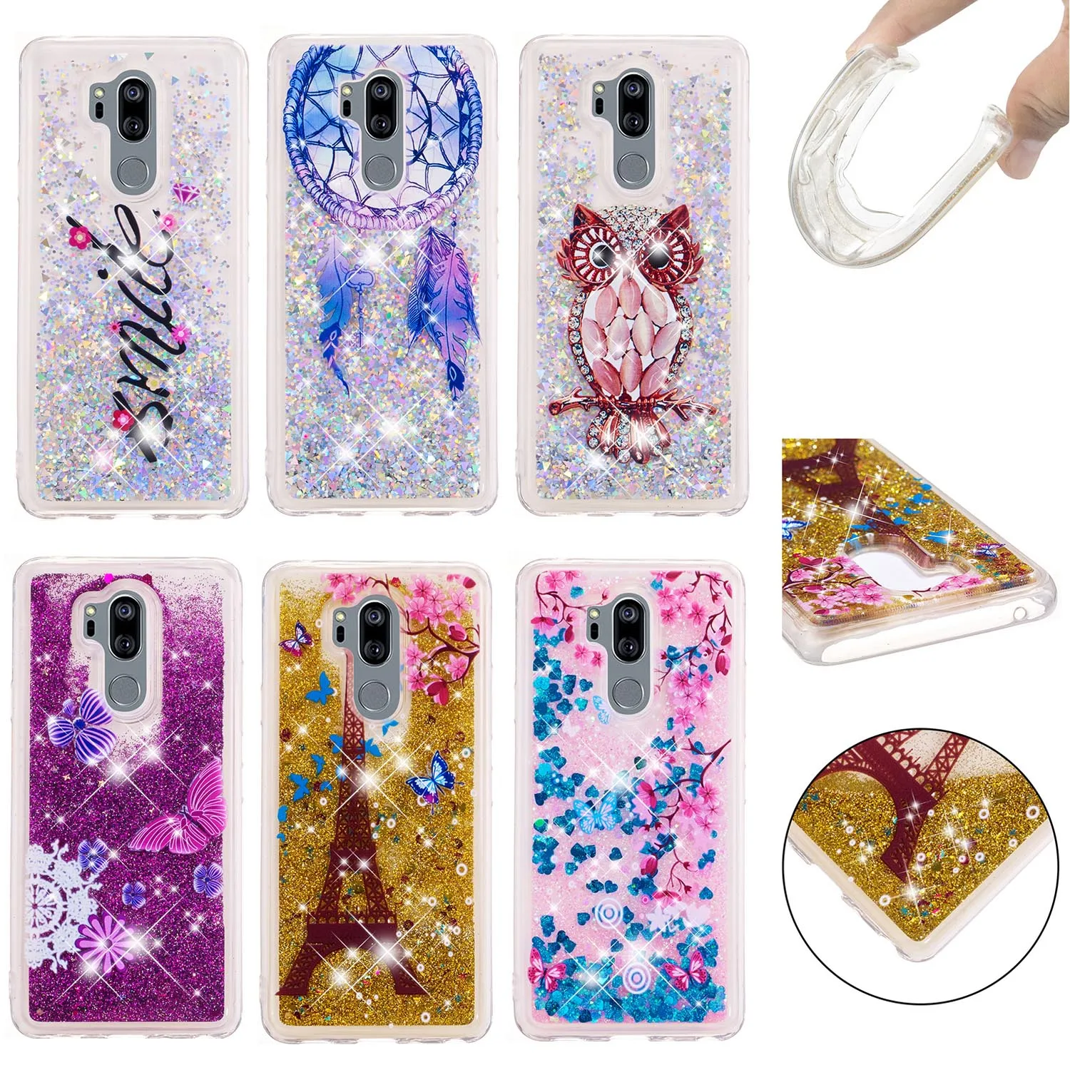 For LG G7 Thinq K40 K4 K8 K10 2017 2018 Phone Case Sparkle Bling Glitter Liquid Quicksand Soft TPU Cases Girls Gift Cover Coque | Мобильные
