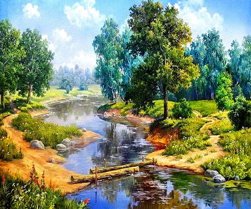 

Diamond Embroidery Forest Landscape Cross Stitch 5D Full Square Mosaic Diamond Painting Sale DIY Sticker Decor Paintings