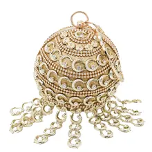 Бутик De FGG винтажный круглый женский клатч с кристаллами вечерние дамские сумочки и кошельки дамские вечерние сумочки с бриллиантами