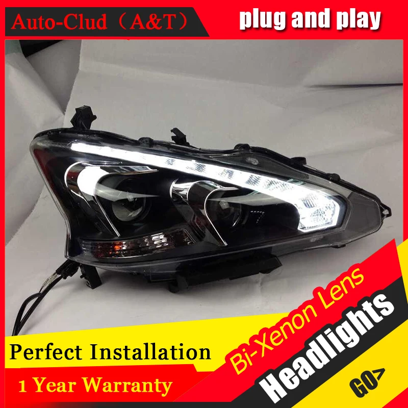 

Auto Clud Car Styling for Nissan Teana LED Headlight Altima LED Headlight Lens Double Beam H7 HID Xenon bi xenon lens