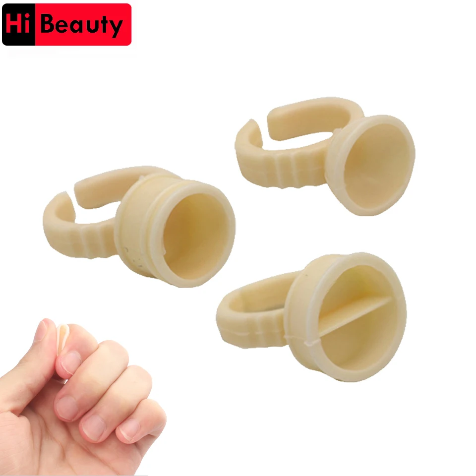 100pcs/lot Disposable Soft Silicone Elastic Tattoo Pigment Ink Ring Cup Container Holder For Permanent Makeup Tattoo Accessories