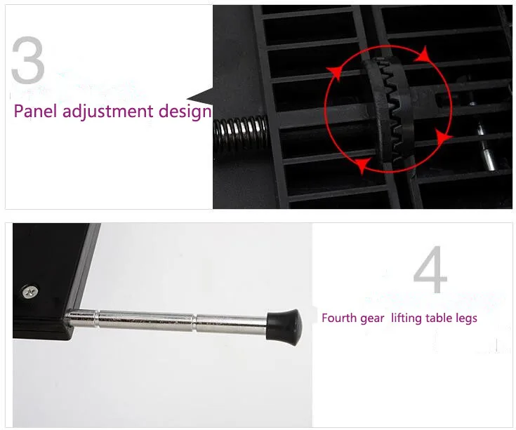 Adjustable Portable Laptop Table Stand Lap Sofa Bed Tray Computer Notebook Desk bed table Folding Aluminum Office Desk D2