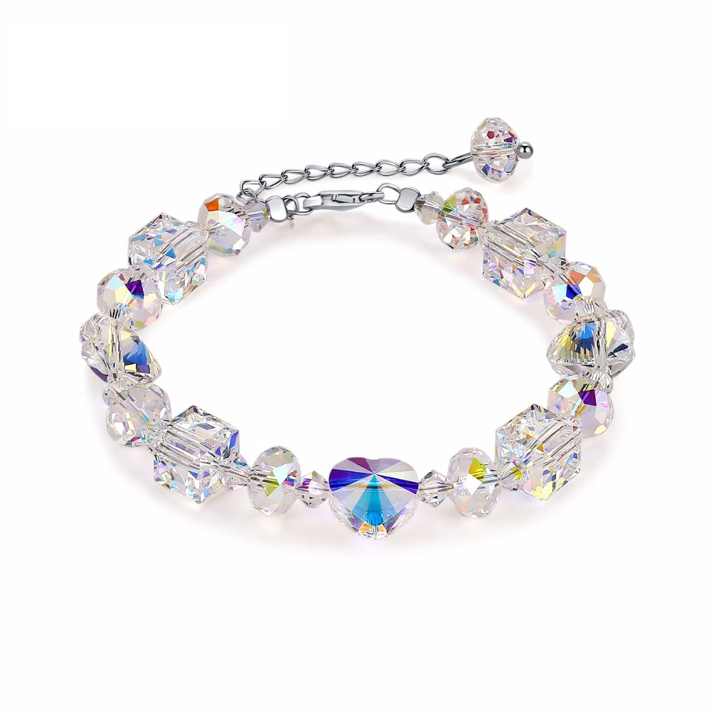 Luxury Strand Bracelet Bangles Crystals From Swarovski Colorful Beads ...