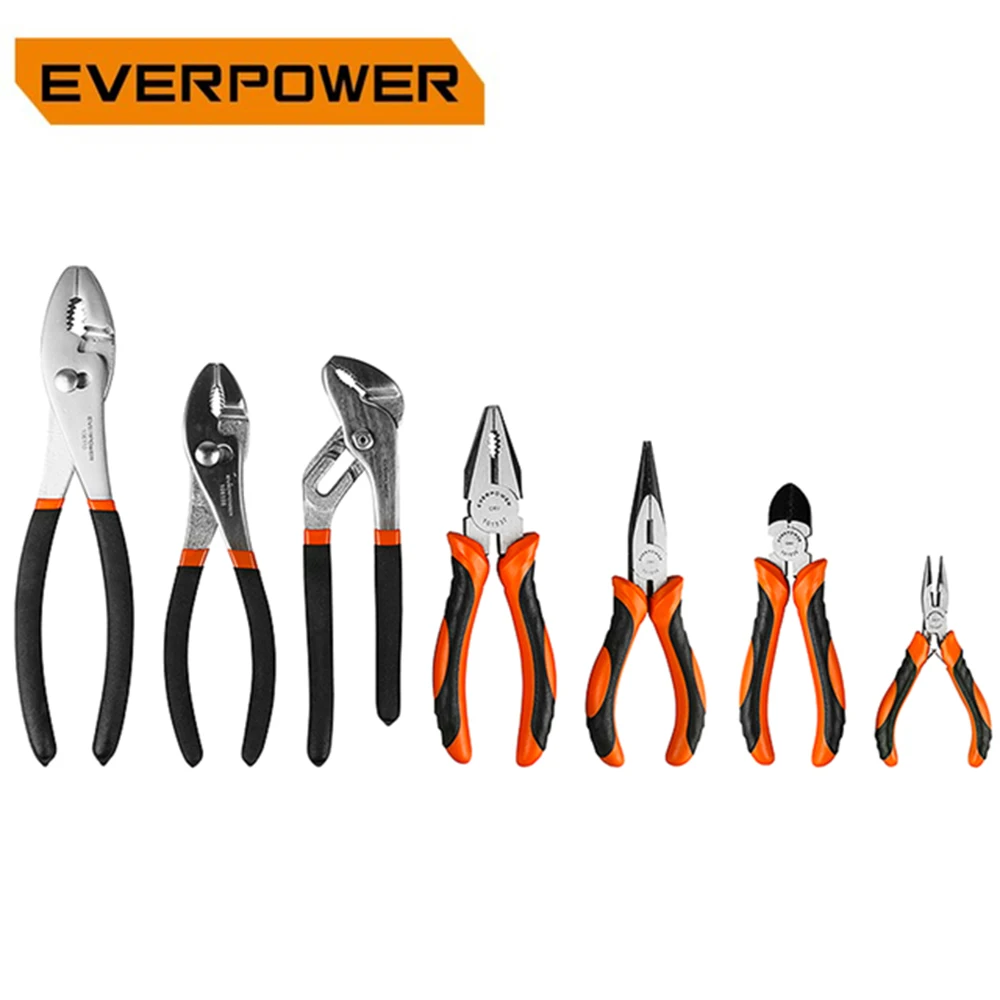 EVERPOWER 7PCS Electrician Pliers Set Of Tools Wire Cable Cutter Plier