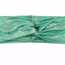 T185023 Новейшие хорошего стрейч Искусственная кожа и принт спандекс модные привлекательные, удобный и очаровательный Тюрбан повязка на голову