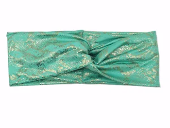 

T185023 2018 Newest good stretch Faux Leather and spandex print fashion eye-catching , comfortable and charming turban hair band