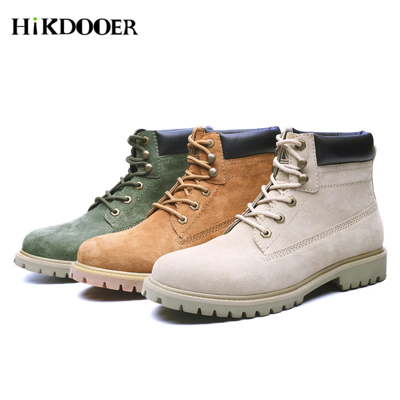 

New Men Genuine Leather Boots Lace-up High Top Shoes Autumn Winter Ankle Boots Fashion Footwear Men Martin boots