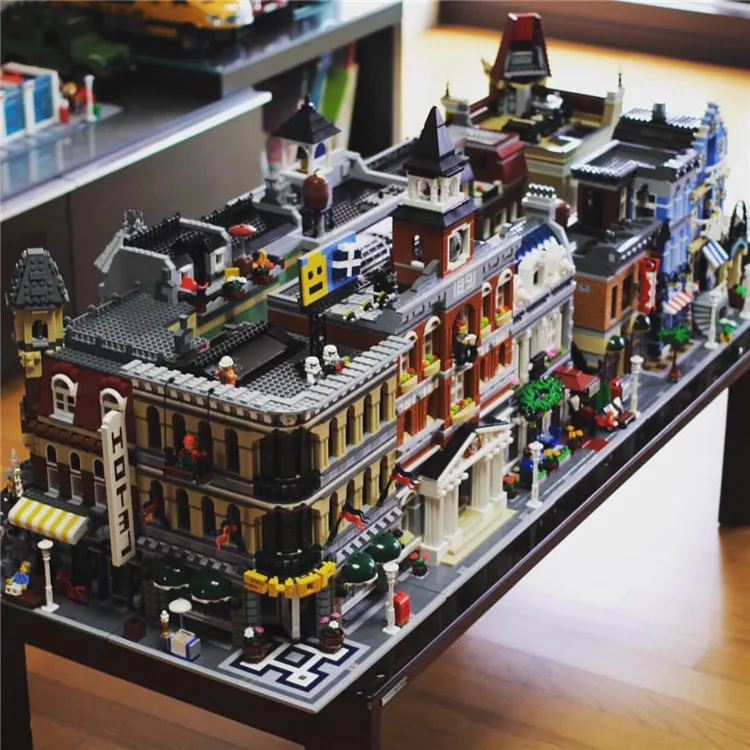 

Single Sale 15001 15002 15003 15004 Series Big Legoingly City Street View Architecture Creators DIY Building Blocks for Children