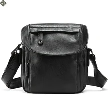 Casual Men Crossbody Bag Fashion Leather Shoulder Bag Casual Black Business Mens Hand bag For Phone High Quality Travel