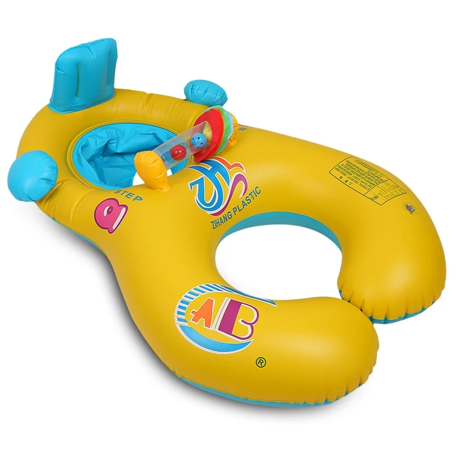 Inflatable Mother Baby Swim Float Ring Kids Seat Double Person Swimming Soft Ring Swimming Floating Circle Babyfloat Accessories 4