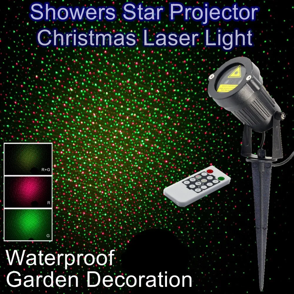 Beste Tuindecoratie Kerst Gazon Lamp Sky Star Douches Laser Projector Festival Licht Ster Waterdicht IP65 Rode en Groene Kleur