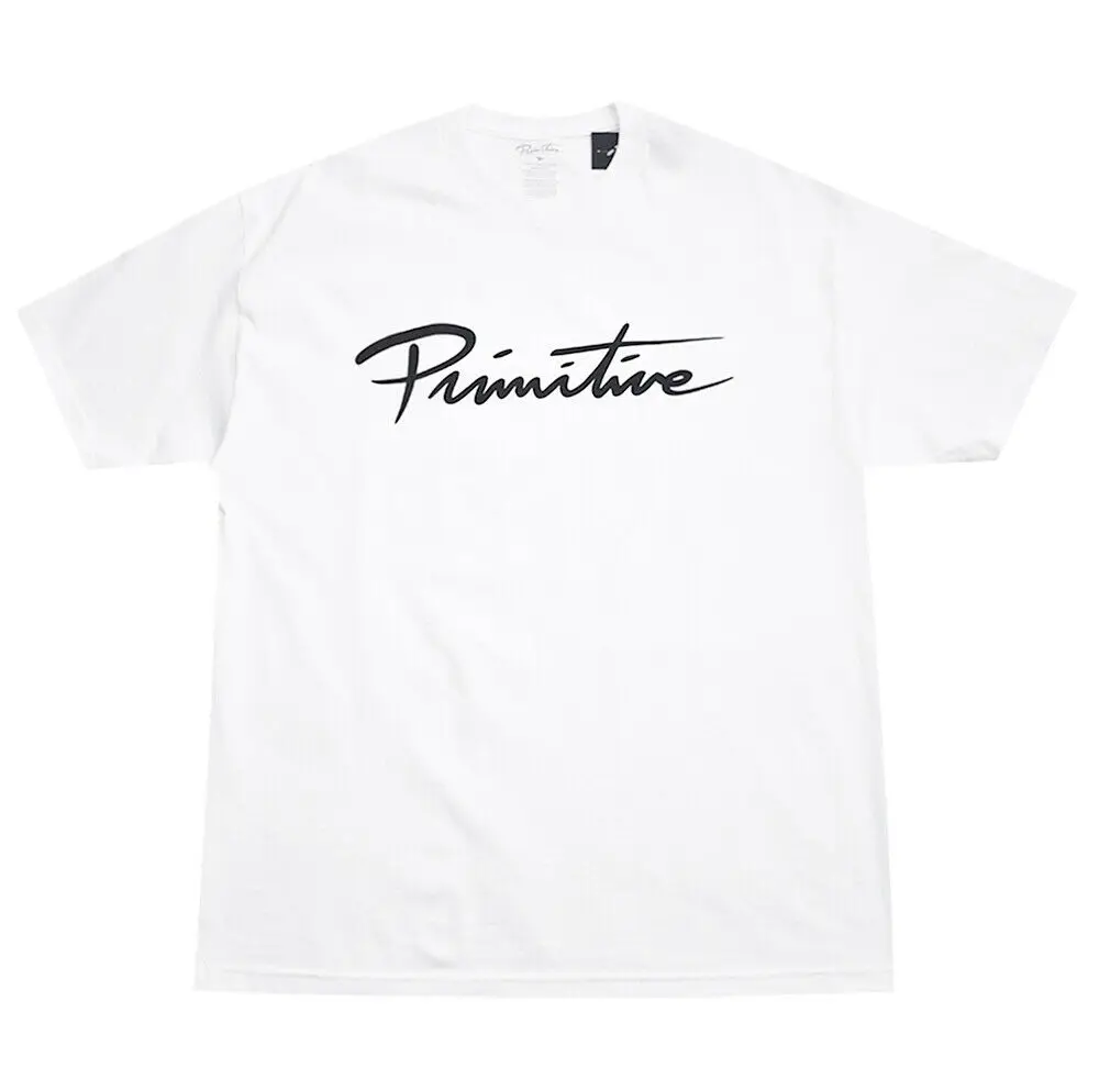 

Funny Print Men T shirt Women cool tshirt XL Primitive Apparel Nuevo Script T-Shirt White Mens Skatewear NEW Fashion